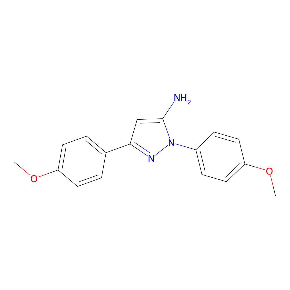 1,3-Bis(4-methoxyphenyl)-1H-pyrazol-5-amine molecular structure, CAS 618098-09-2