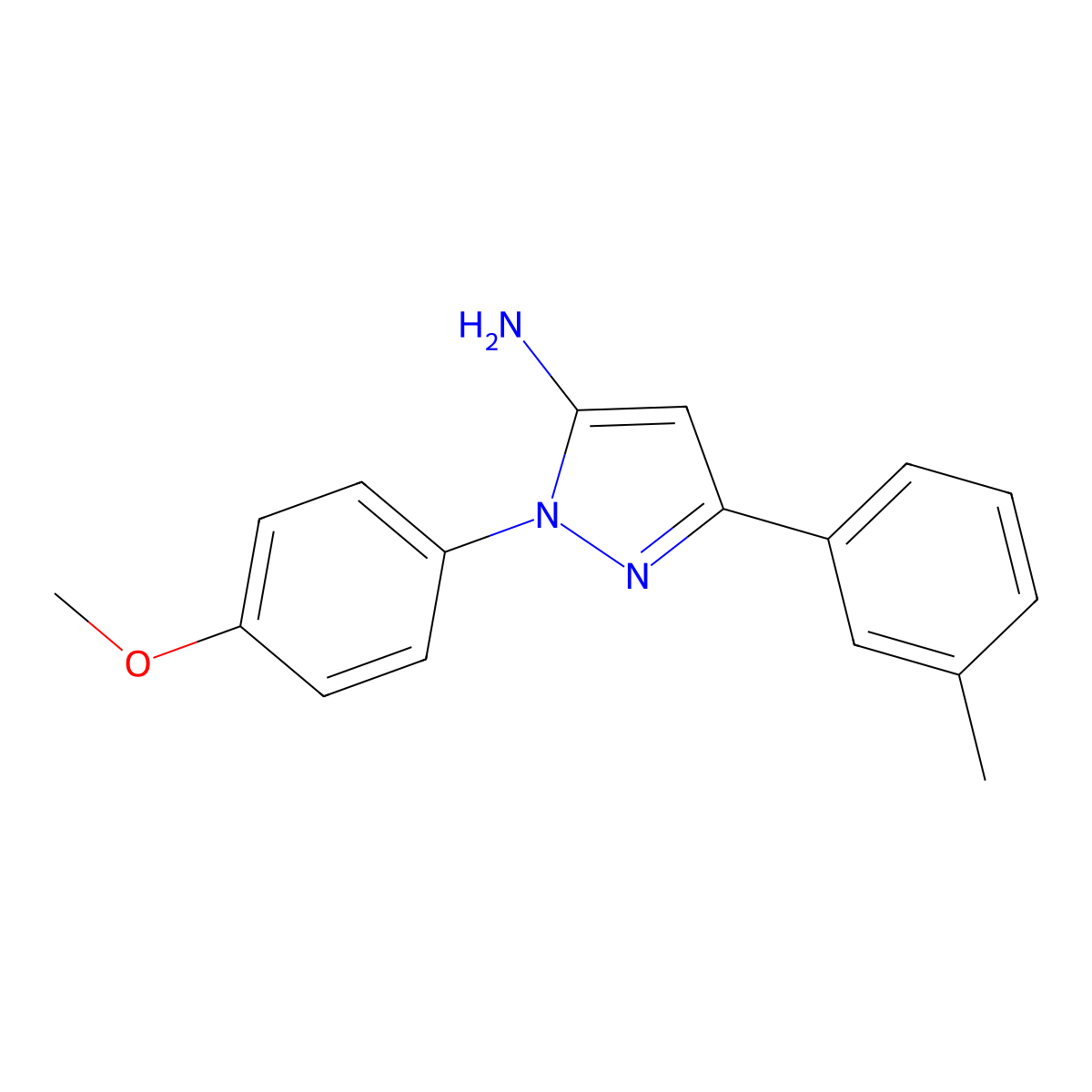 1-(4-Methoxyphenyl)-3-(3-methylphenyl)-1H-pyrazol-5-amine molecular structure, CAS 618098-10-5