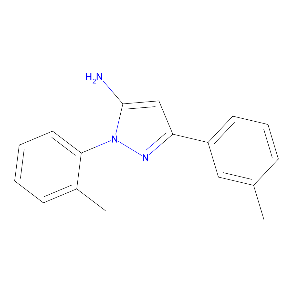 1-(2-Methylphenyl)-3-(3-methylphenyl)-1H-pyrazol-5-amine molecular structure, CAS 618098-38-7