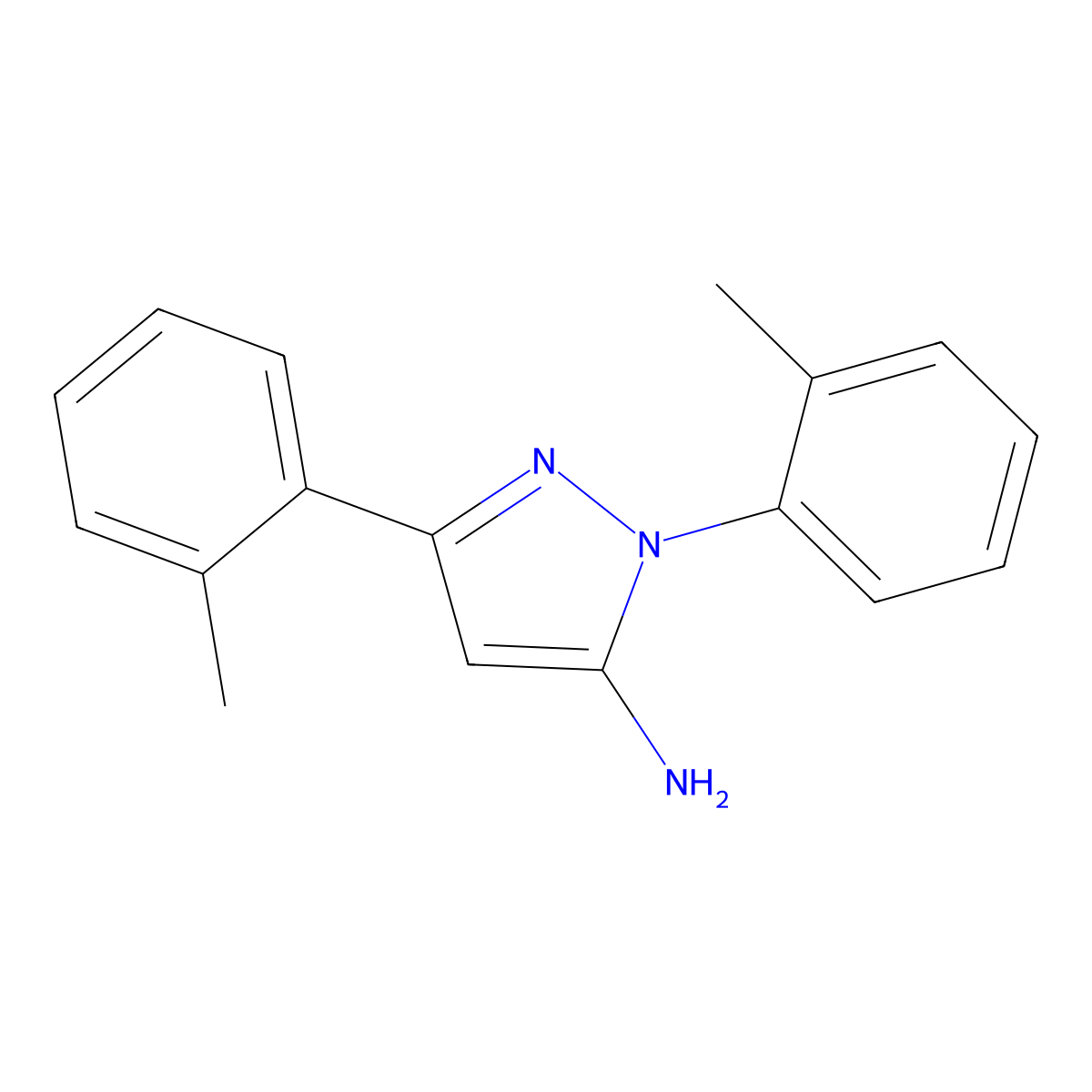 1,3-Bis(2-methylphenyl)-1H-pyrazol-5-amine molecular structure, CAS 618098-39-8