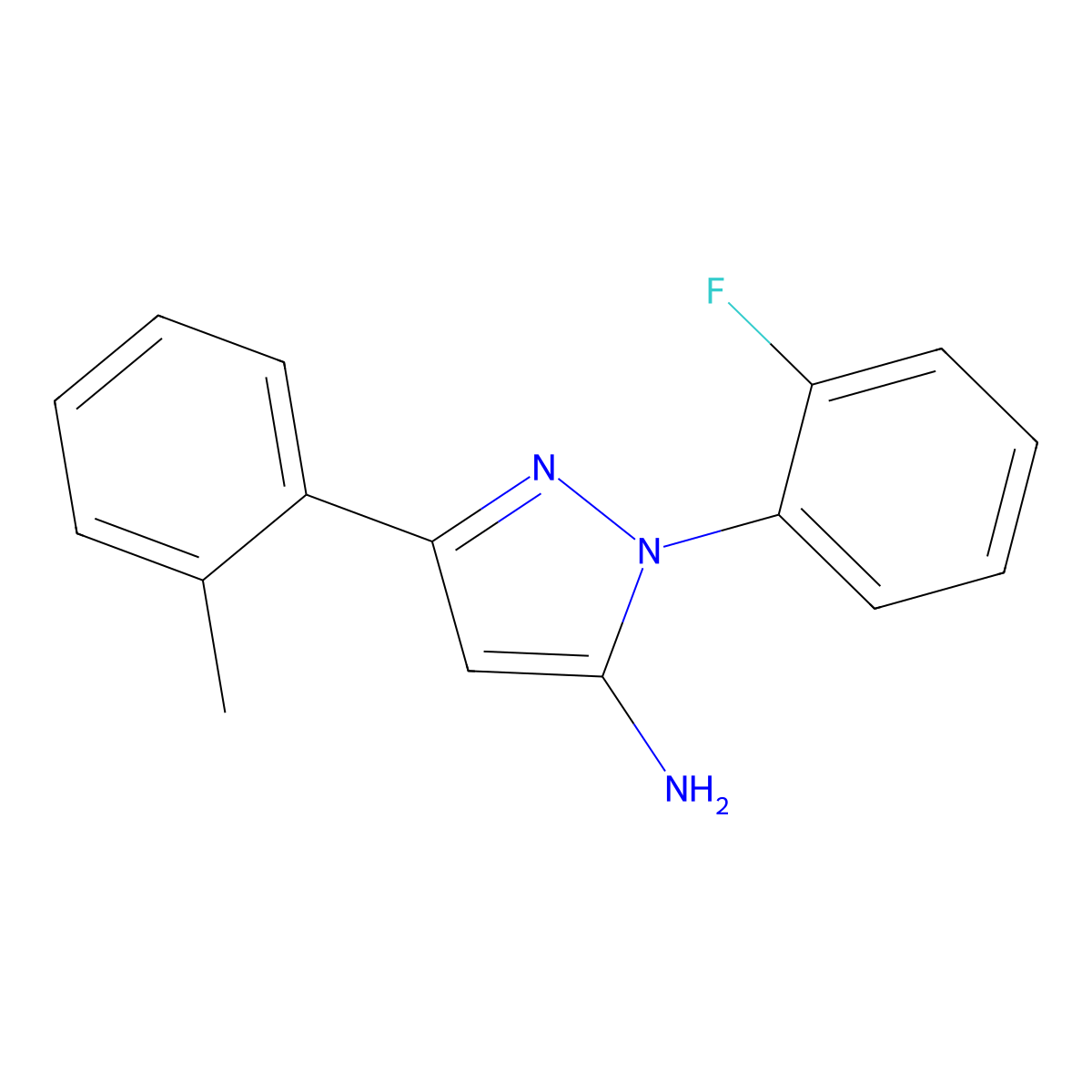 1-(2-Fluorophenyl)-3-(2-methylphenyl)-1H-pyrazol-5-amine molecular structure, CAS 618098-42-3