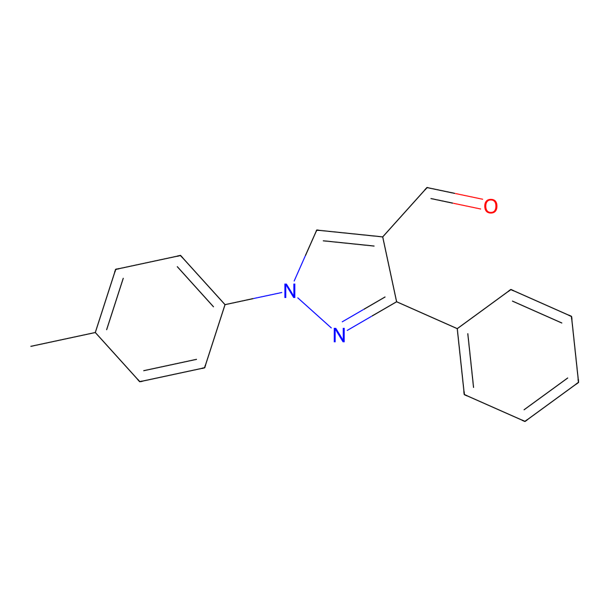 3-Phenyl-1-P-tolyl-1H-pyrazole-4-carbaldehyde molecular structure, CAS 618098-43-4