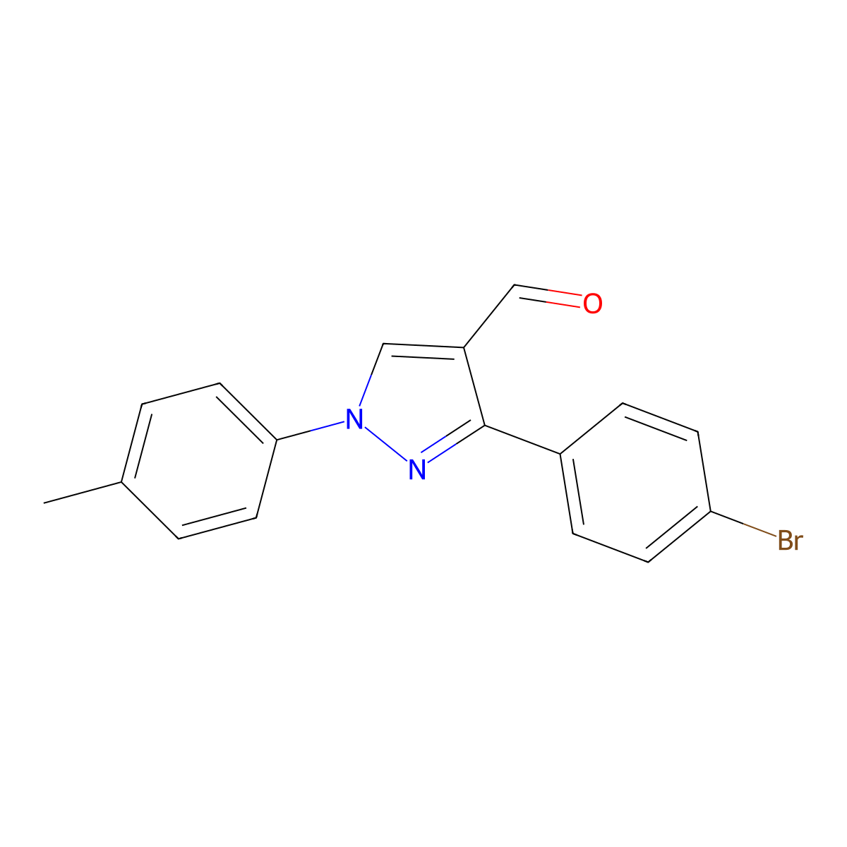 3-(4-Bromophenyl)-1-(4-methylphenyl)-1H-pyrazole-4-carbaldehyde molecular structure, CAS 618098-44-5