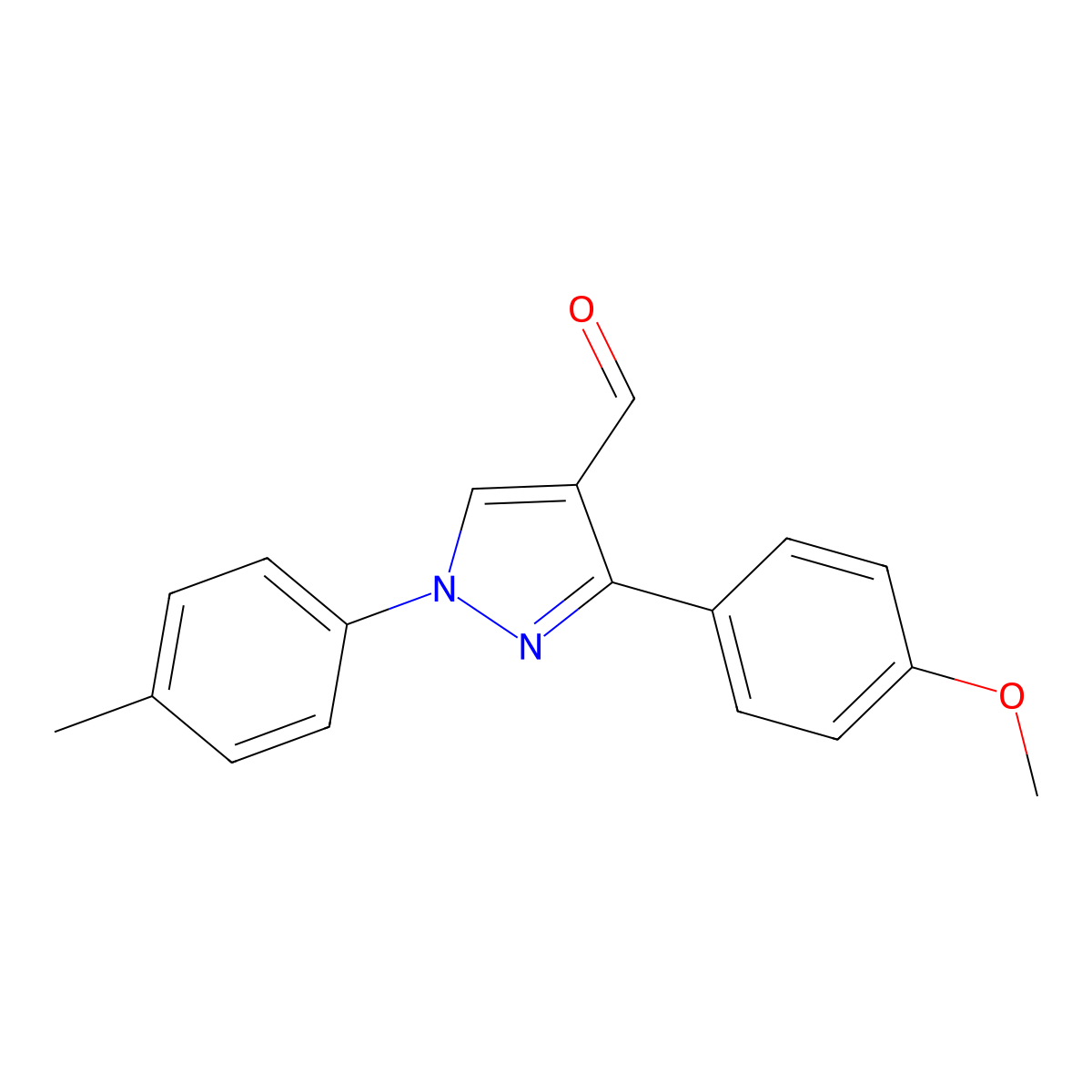 3-(4-Methoxyphenyl)-1-P-tolyl-1H-pyrazole-4-carbaldehyde molecular structure, CAS 618098-46-7