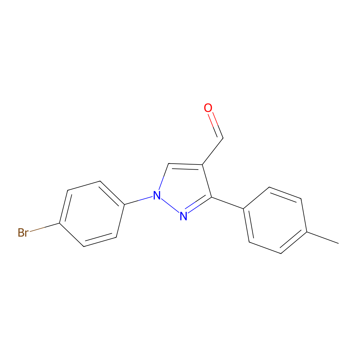 1-(4-Bromophenyl)-3-(4-methylphenyl)-1H-pyrazole-4-carboxaldehyde molecular structure, CAS 618098-52-5