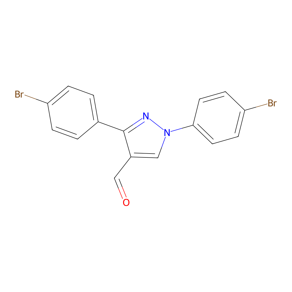 1,3-Bis(4-bromophenyl)-1H-pyrazole-4-carboxaldehyde molecular structure, CAS 618098-54-7