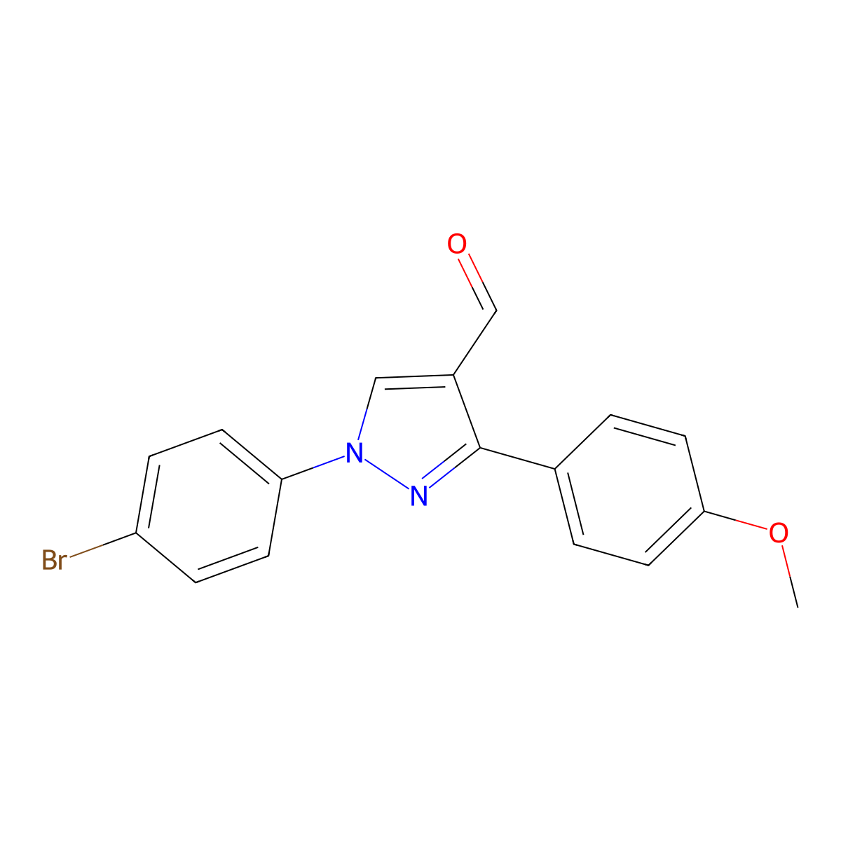 1-(4-Bromophenyl)-3-(4-methoxyphenyl)-1H-pyrazole-4-carbaldehyde molecular structure, CAS 618098-55-8