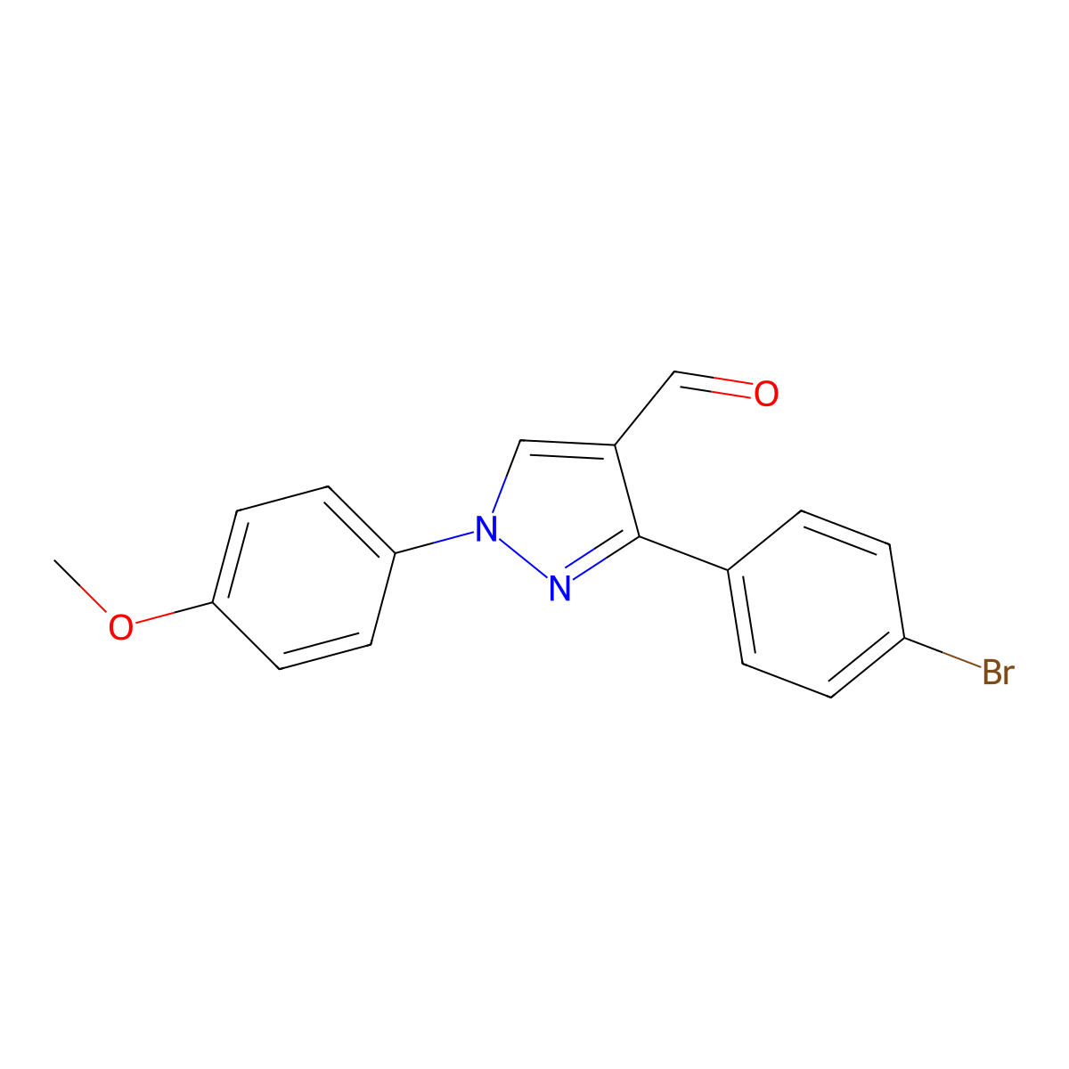 3-(4-Bromophenyl)-1-(4-methoxyphenyl)-1H-pyrazole-4-carbaldehyde molecular structure, CAS 618098-61-6