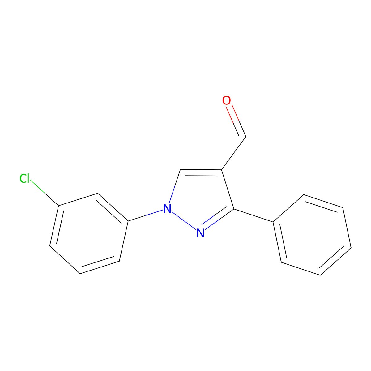 1-(3-Chlorophenyl)-3-phenyl-1H-pyrazole-4-carboxaldehyde molecular structure, CAS 618098-62-7