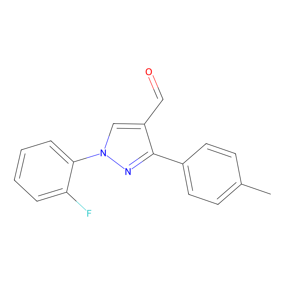 1-(2-Fluorophenyl)-3-P-tolyl-1H-pyrazole-4-carbaldehyde molecular structure, CAS 618098-69-4