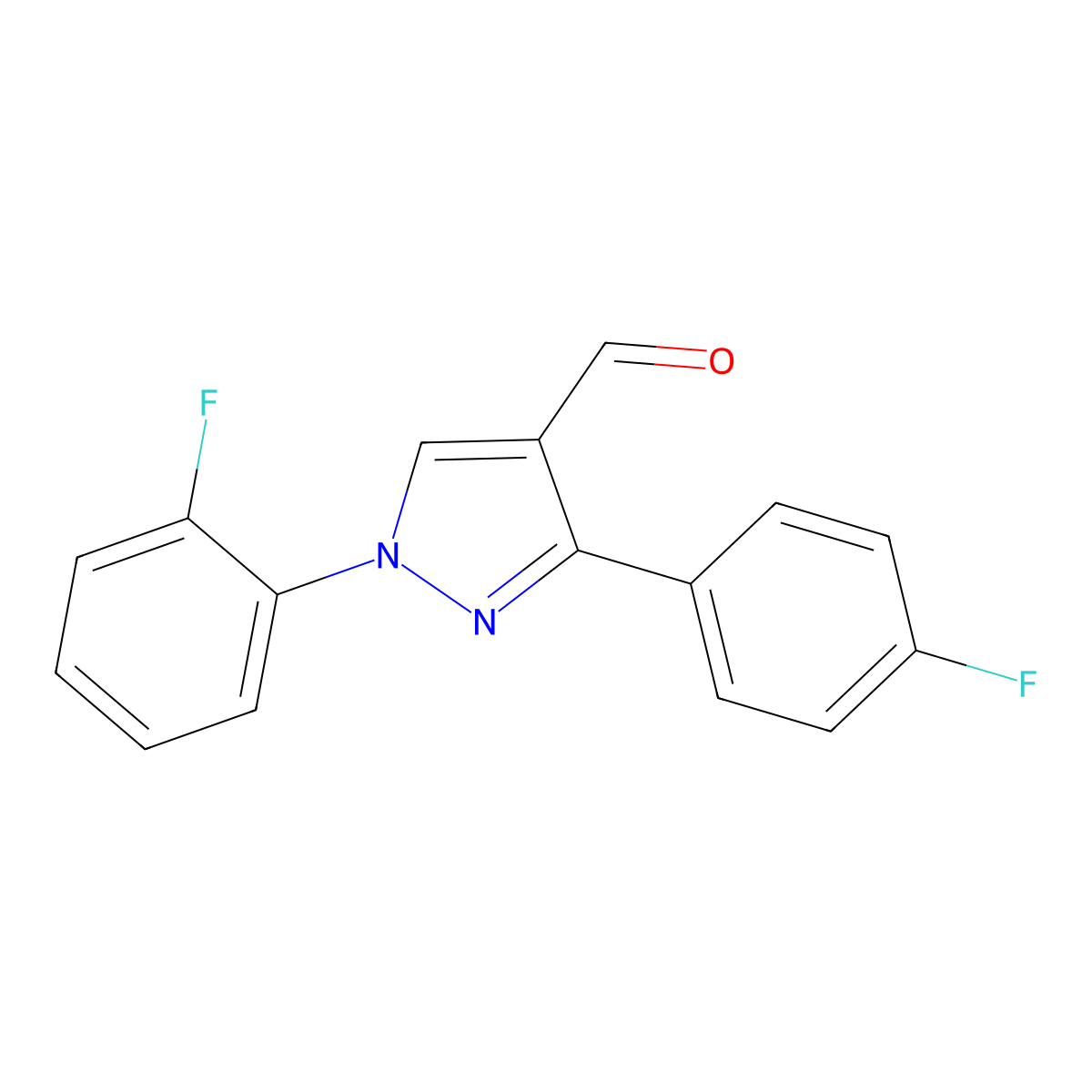 1-(2-Fluorophenyl)-3-(4-fluorophenyl)-1H-pyrazole-4-carbaldehyde molecular structure, CAS 618098-73-0
