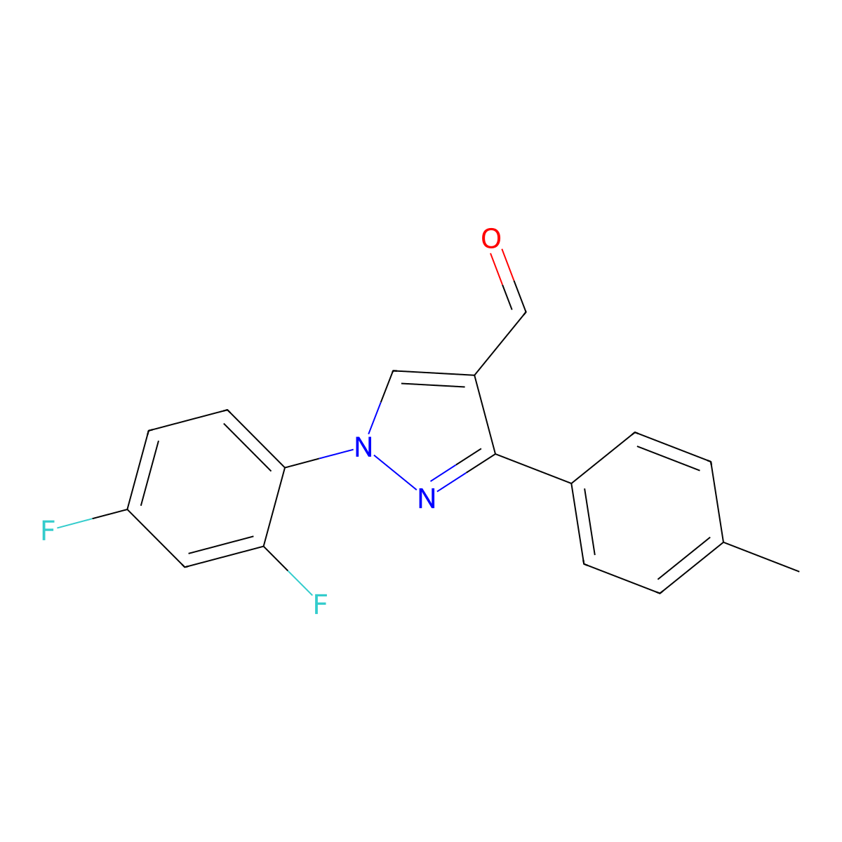 1-(2,4-Difluorophenyl)-3-p-tolyl-1h-pyrazole-4-carbaldehyde molecular structure, CAS 618098-75-2