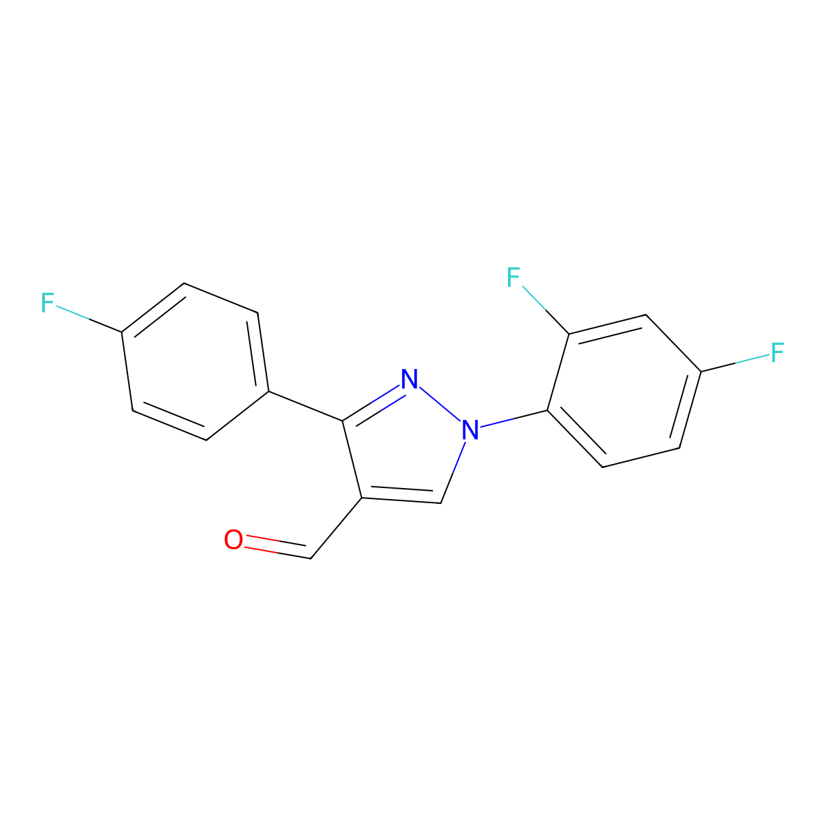 1-(2,4-Difluorophenyl)-3-(4-fluorophenyl)-1H-pyrazole-4-carbaldehyde molecular structure, CAS 618098-78-5