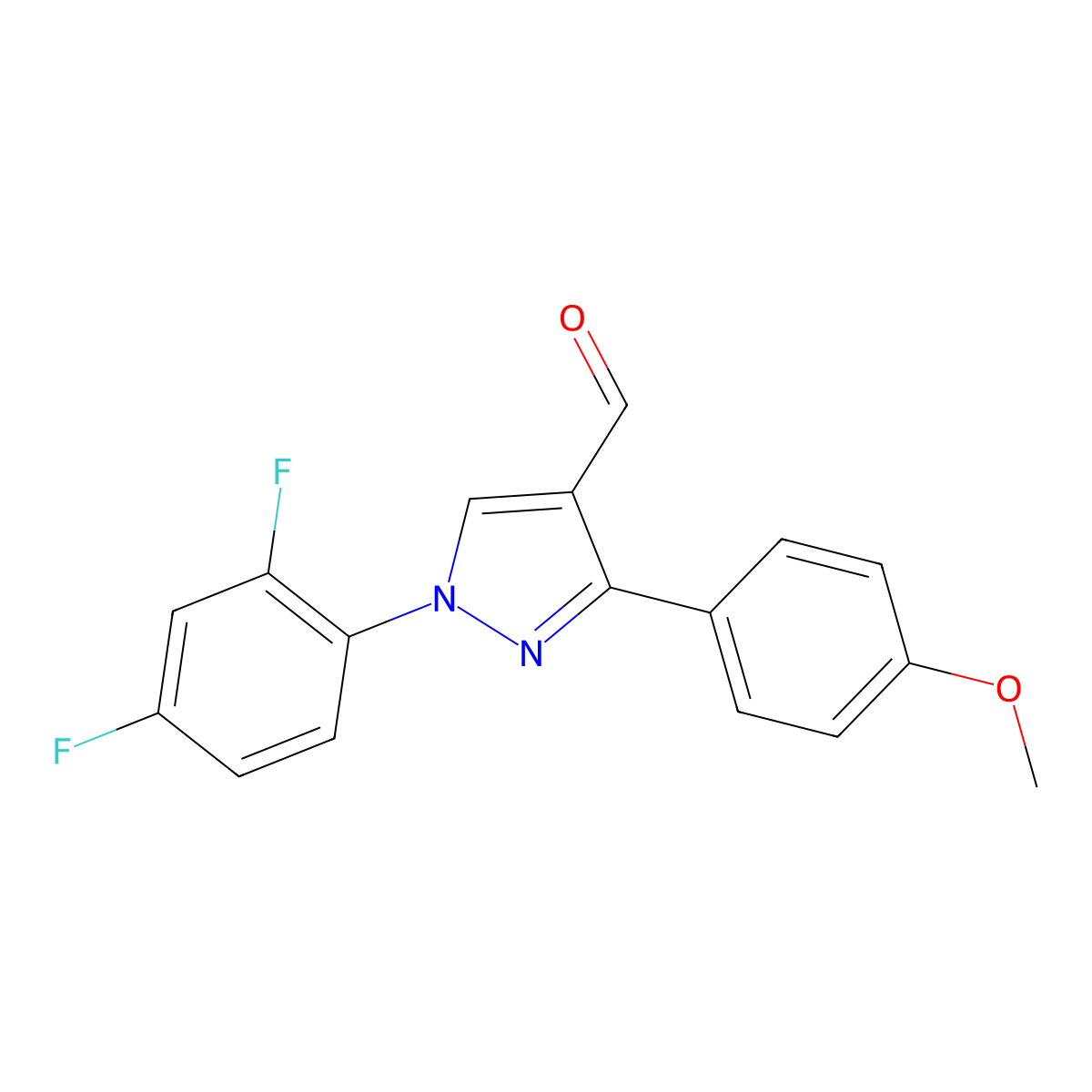 1-(2,4-Difluorophenyl)-3-(4-methoxyphenyl)-1H-pyrazole-4-carbaldehyde molecular structure, CAS 618098-79-6