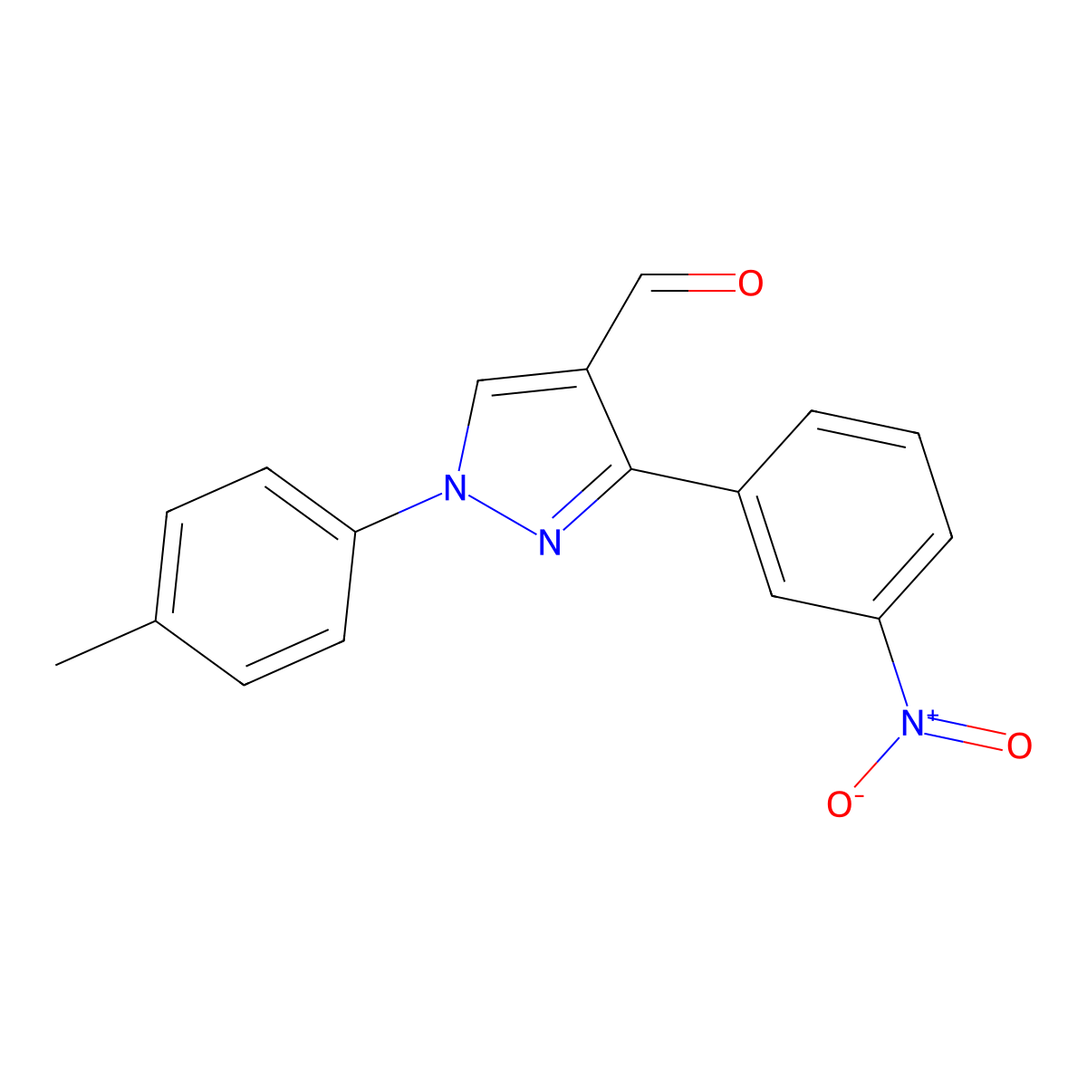 3-(3-Nitrophenyl)-1-P-tolyl-1H-pyrazole-4-carbaldehyde molecular structure, CAS 618098-91-2