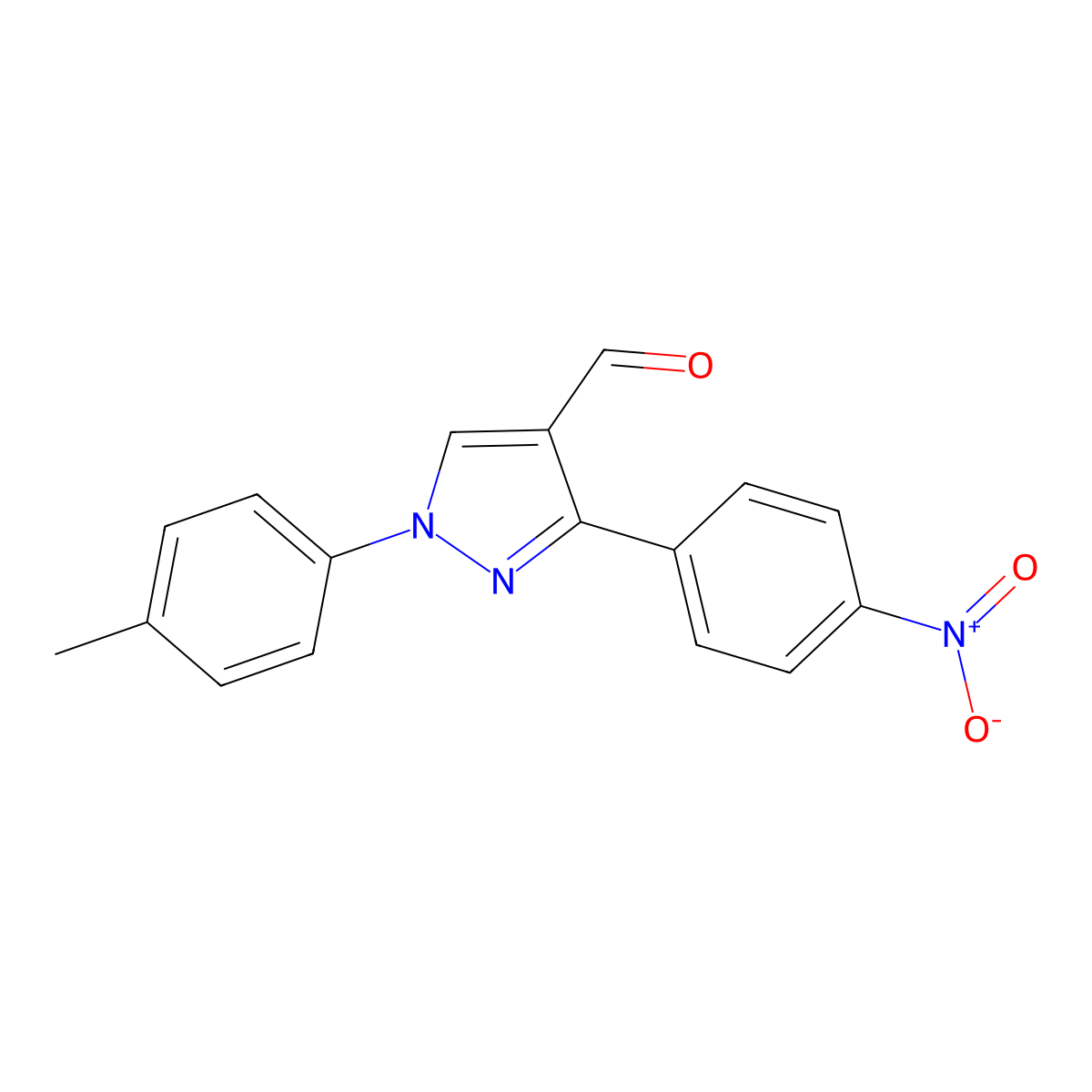 3-(4-Nitrophenyl)-1-P-tolyl-1H-pyrazole-4-carbaldehyde molecular structure, CAS 618098-92-3