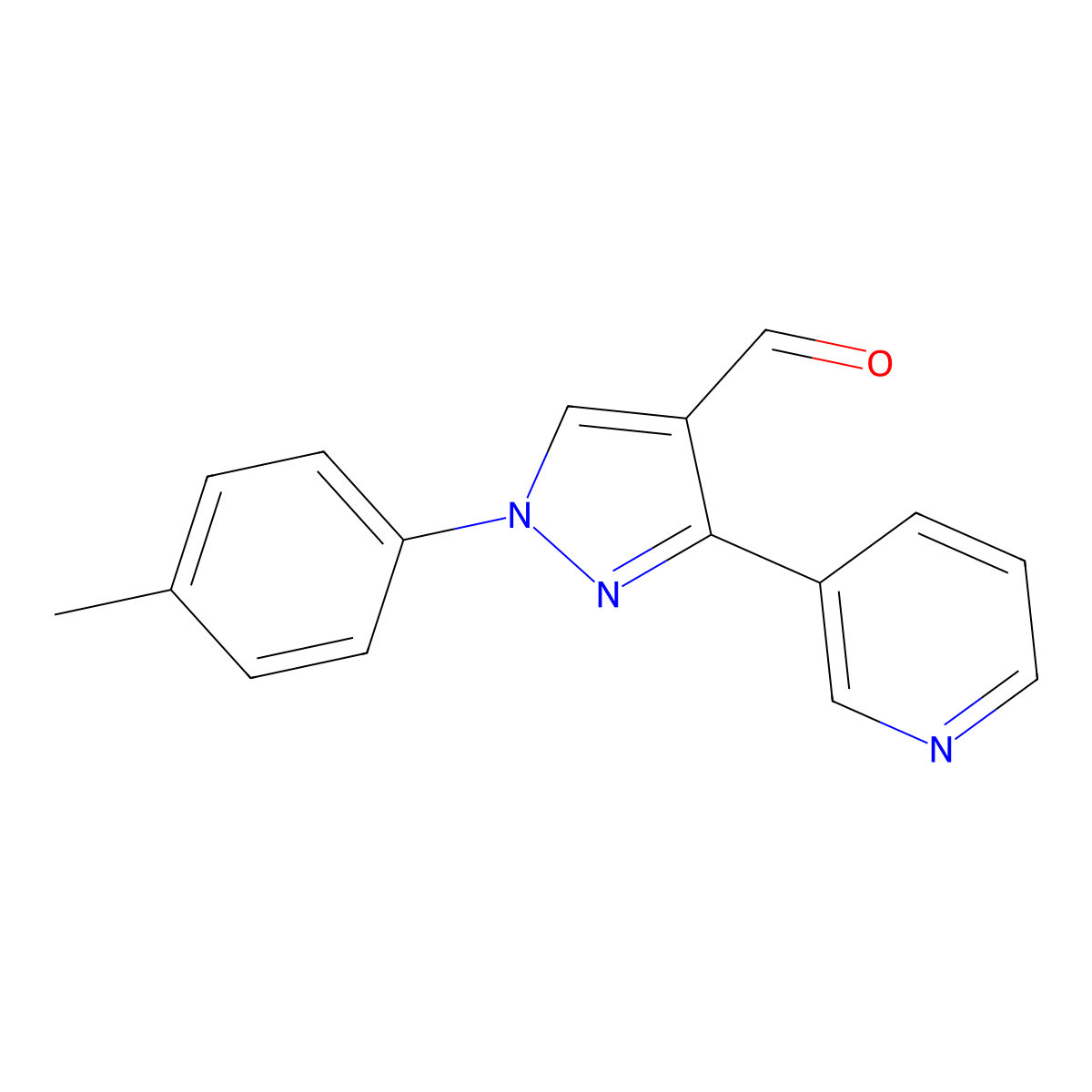 3-(Pyridin-3-YL)-1-P-tolyl-1H-pyrazole-4-carbaldehyde molecular structure, CAS 618098-93-4