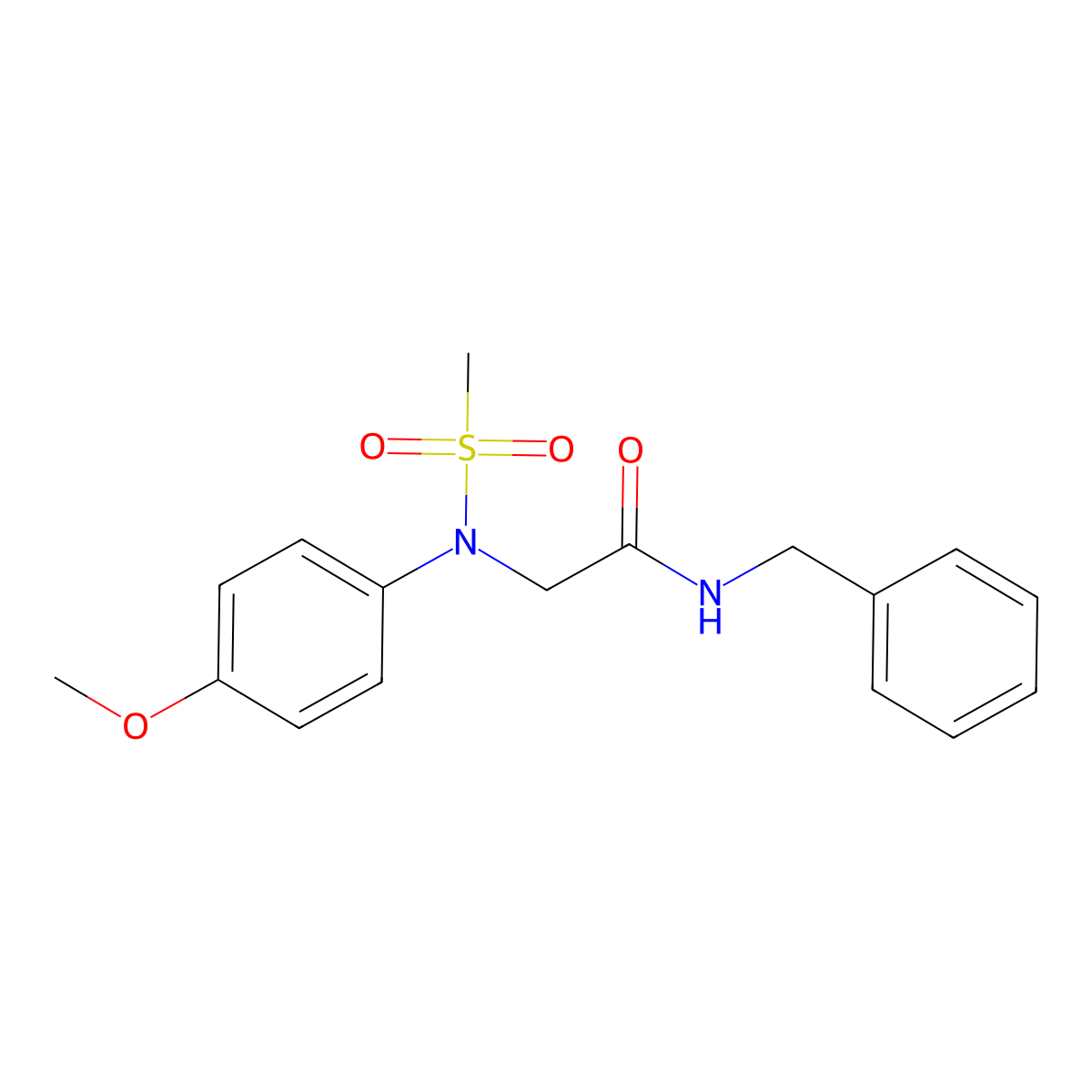N-benzyl-2-(4-methoxy-N-methylsulfonylanilino)acetamide molecular structure, CAS 6181-97-1