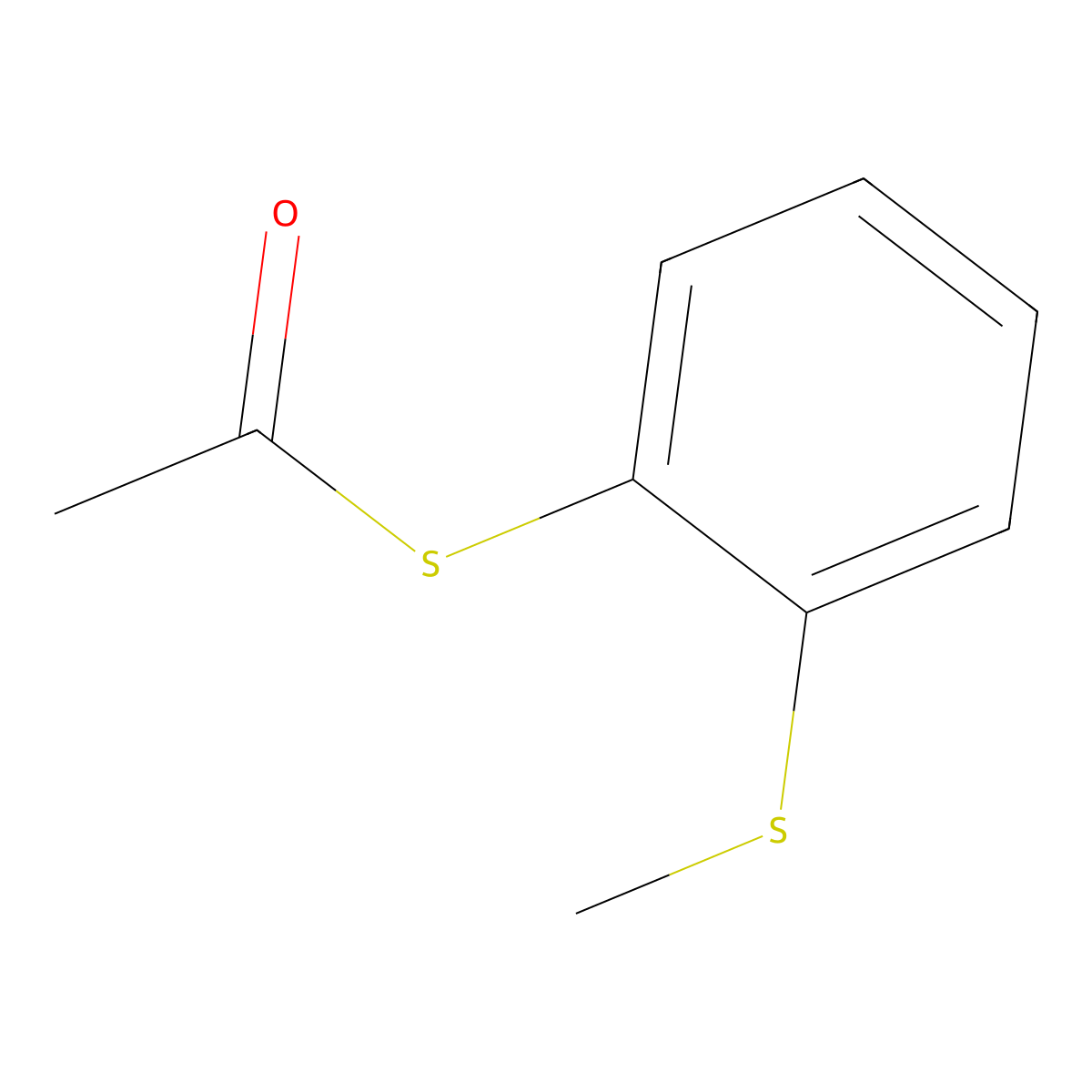 S-2-Methylthiophenylthioacetate molecular structure, CAS 618101-51-2