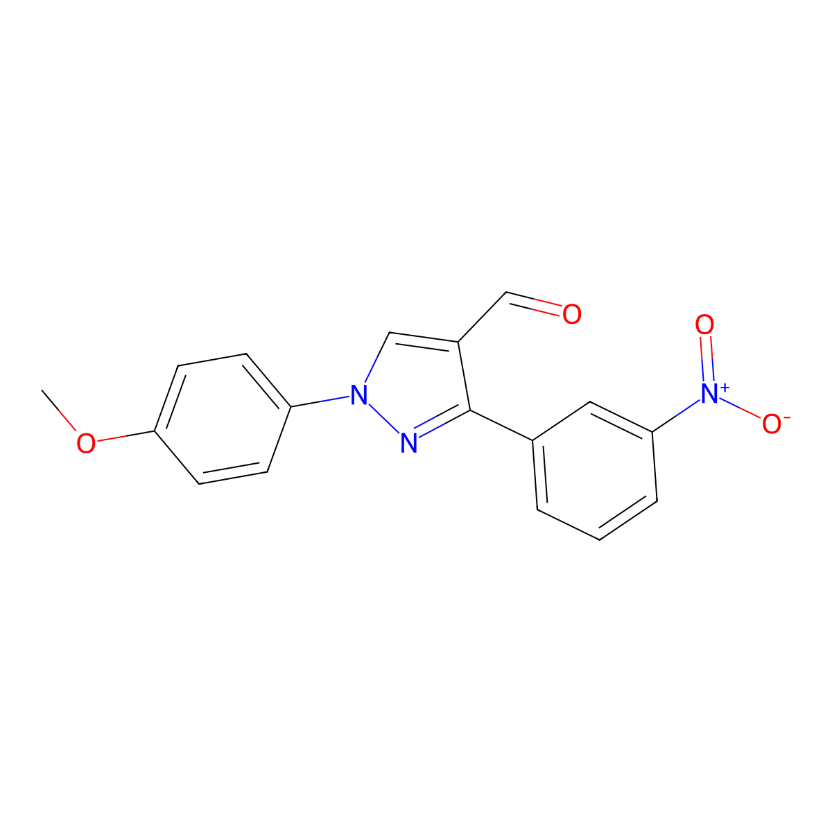1-(4-methoxyphenyl)-3-(3-nitrophenyl)-1H-pyrazole-4-carbaldehyde molecular structure, CAS 618101-67-0
