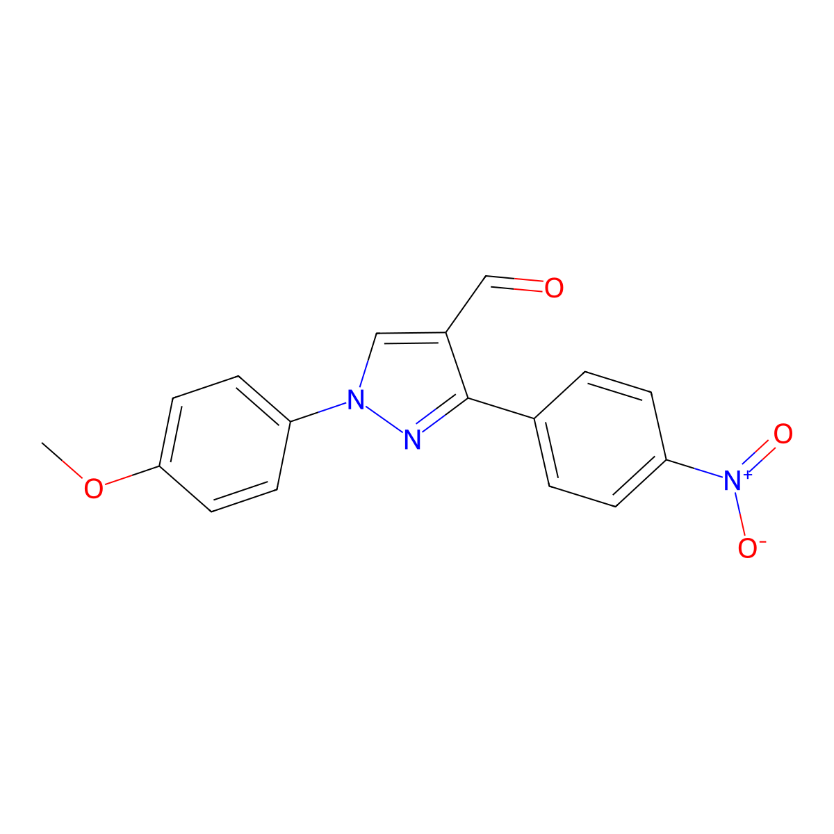 1-(4-Methoxyphenyl)-3-(4-nitrophenyl)-1H-pyrazole-4-carbaldehyde molecular structure, CAS 618101-68-1