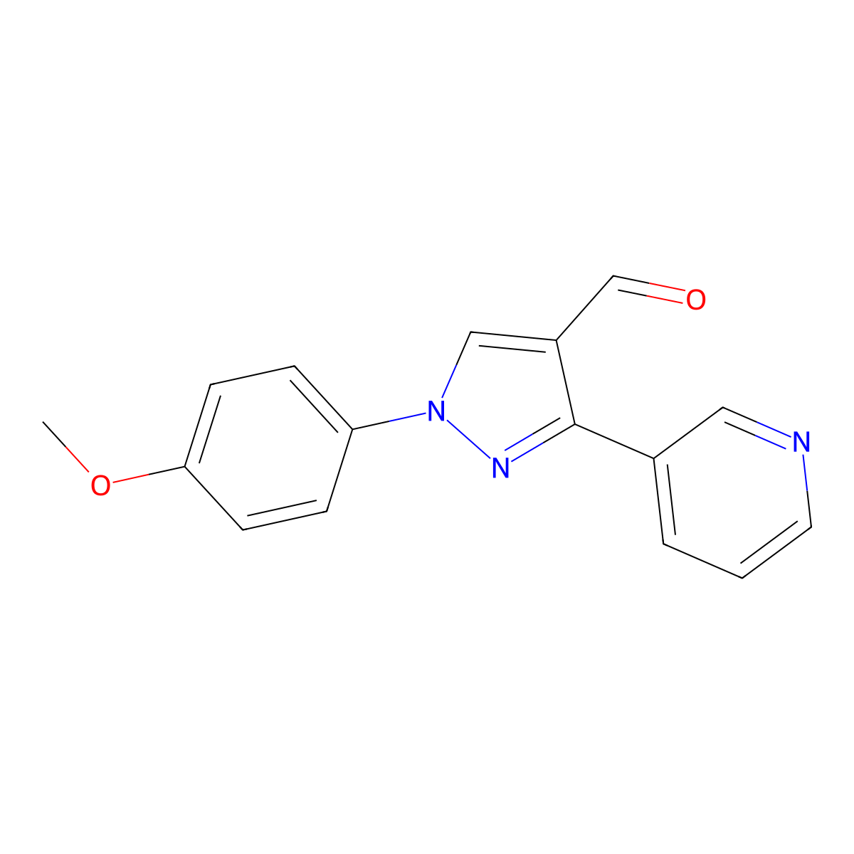1-(4-Methoxyphenyl)-3-(pyridin-3-YL)-1H-pyrazole-4-carbaldehyde molecular structure, CAS 618101-69-2