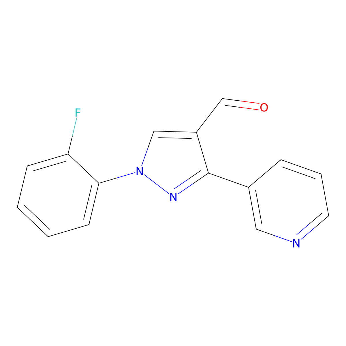 1-(2-Fluorophenyl)-3-(pyridin-3-YL)-1H-pyrazole-4-carbaldehyde molecular structure, CAS 618101-79-4