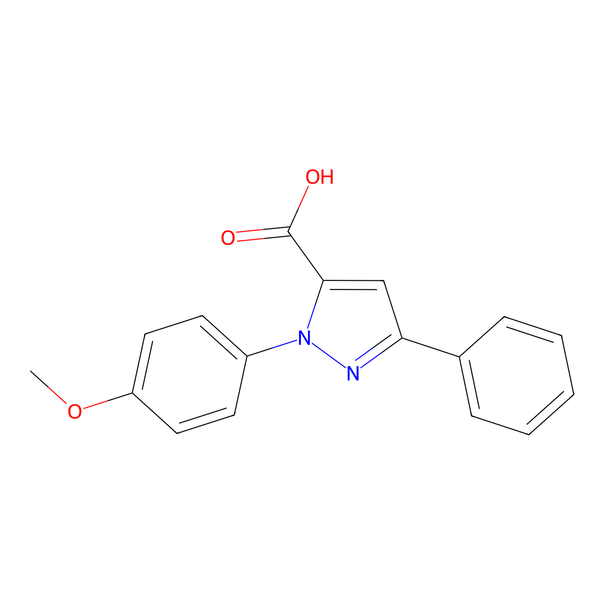 1-(4-Methoxyphenyl)-3-phenyl-1H-pyrazole-5-carboxylic acid molecular structure, CAS 618101-94-3