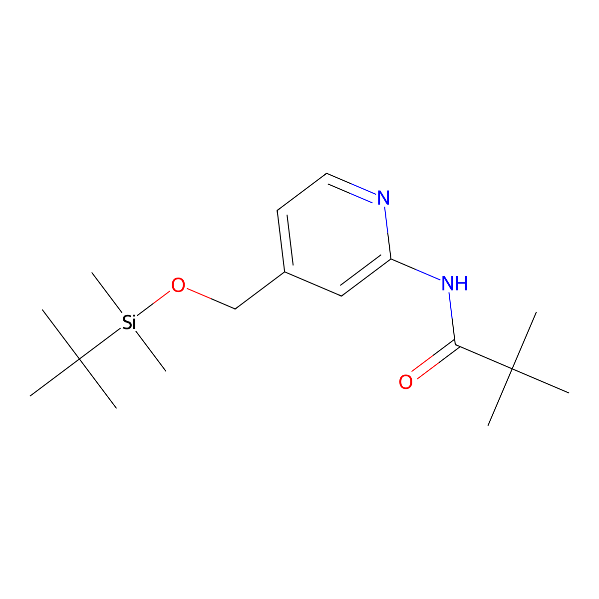 N-[4-(tert-Butyl-dimethyl-silanyloxymethyl)-pyridin-2-yl]-2,2-dimethyl-propionamide molecular structure, CAS 618107-92-9
