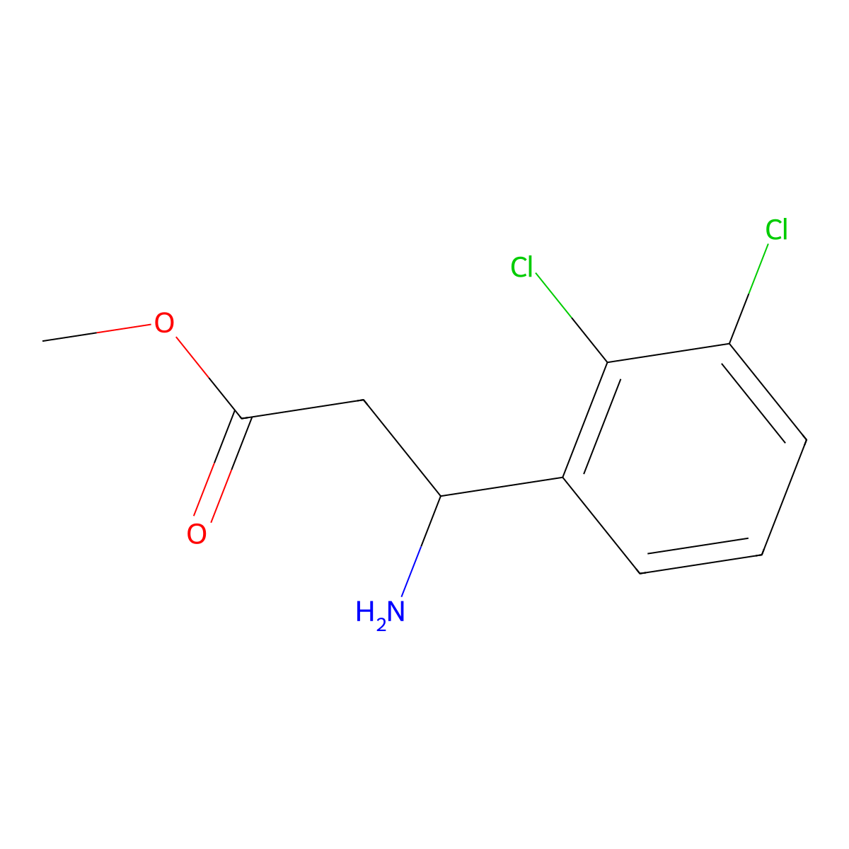 Methyl 3-amino-3-(2,3-dichlorophenyl)propanoate molecular structure, CAS 618109-83-4