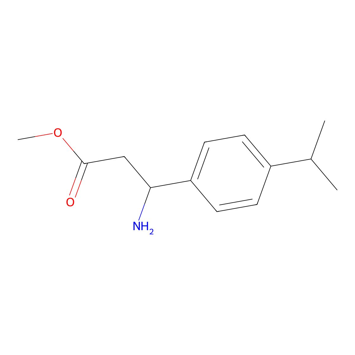 Methyl 3-amino-3-[4-(propan-2-yl)phenyl]propanoate molecular structure, CAS 618109-84-5