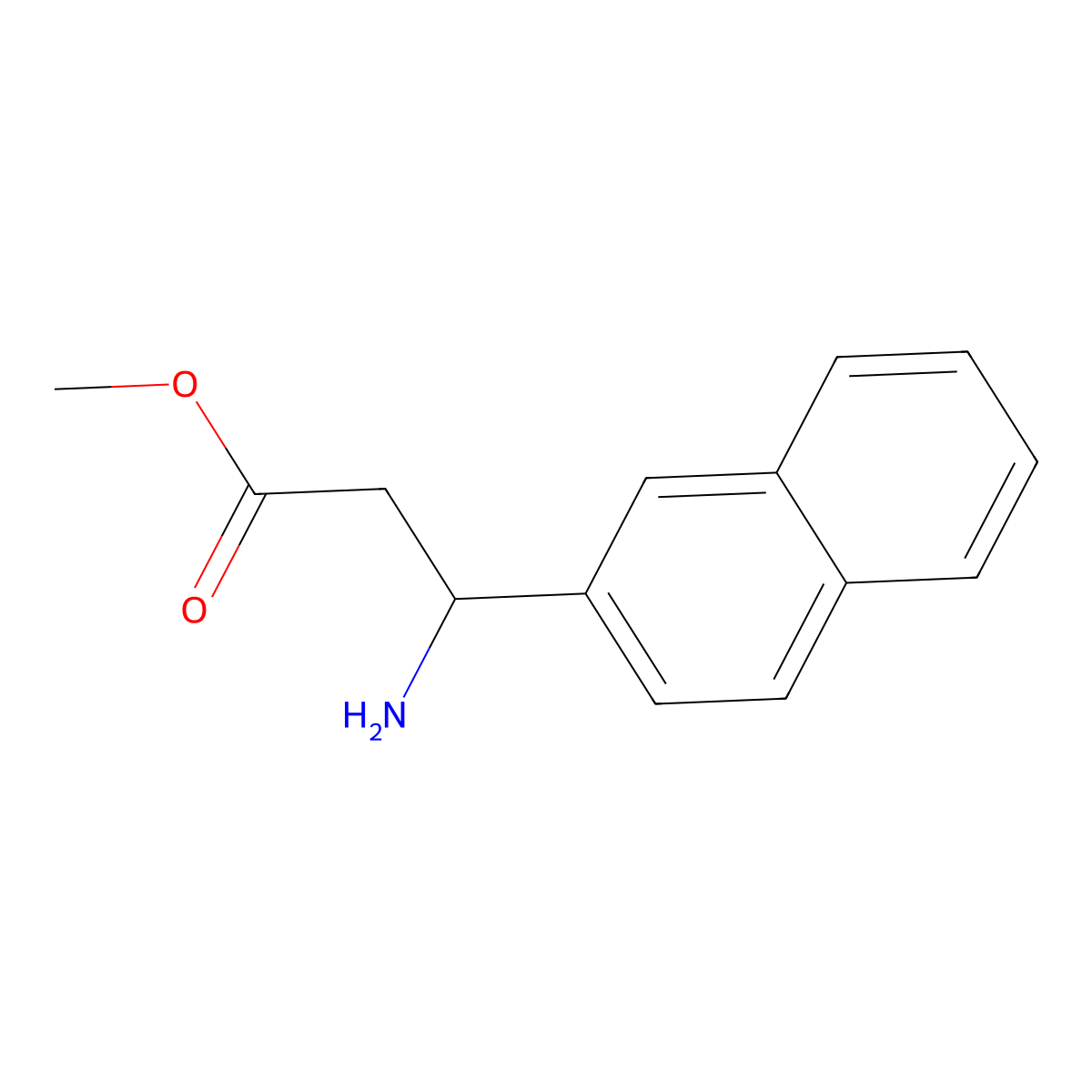 Methyl 3-amino-3-(naphthalen-2-yl)propanoate molecular structure, CAS 618109-85-6