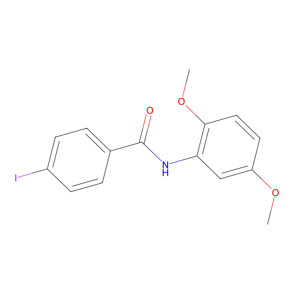 N-(2,5-Dimethoxyphenyl)-4-iodo-benzamide molecular structure, CAS 6182-83-8