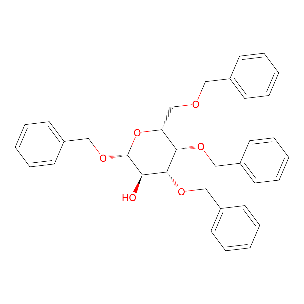 1,3,4,6-Tetra-O-benzyl-b-D-galactopyranoside molecular structure, CAS 61820-04-0