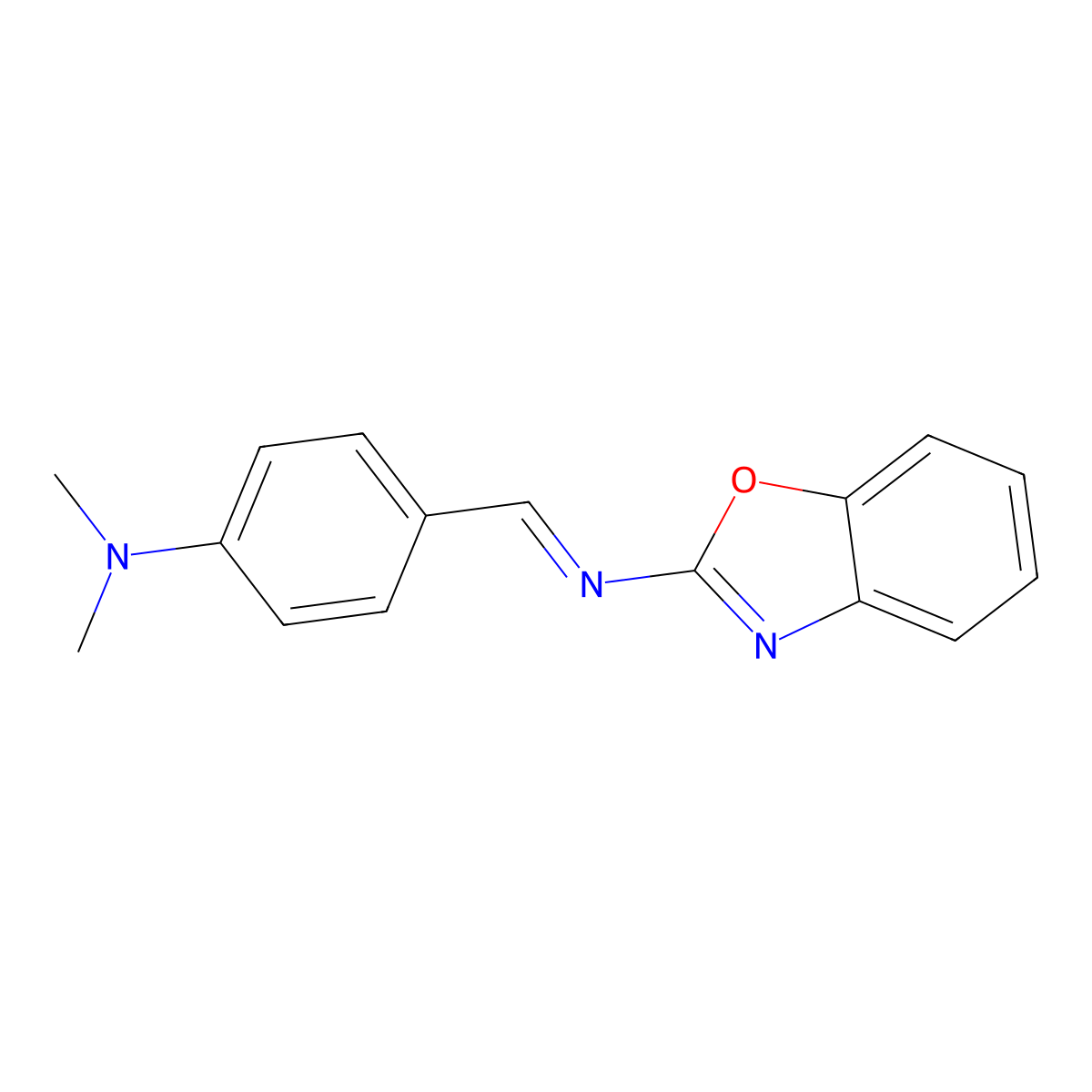 2-Benzoxazolamine, N-[[4-(dimethylamino)phenyl]methylene]- molecular structure, CAS 61820-59-5