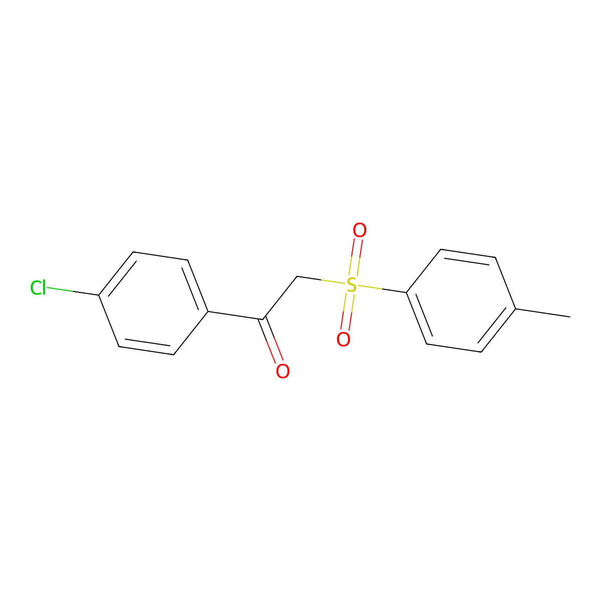 1-(4-Chlorophenyl)-2-(4-methylbenzene-1-sulfonyl)ethan-1-one molecular structure, CAS 61820-94-8