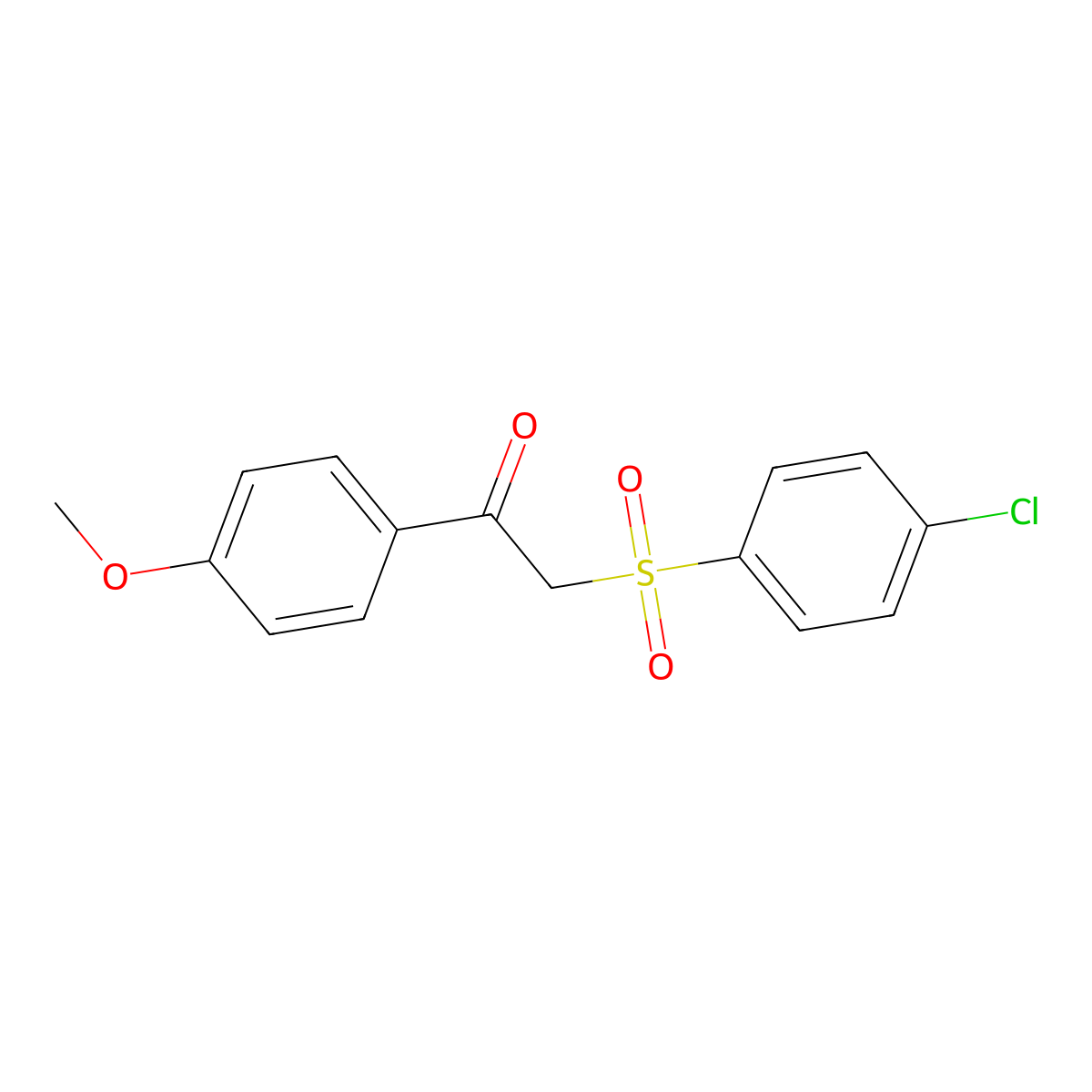 2-(4-Chlorophenyl)sulfonyl-1-(4-methoxyphenyl)ethanone molecular structure, CAS 61820-97-1