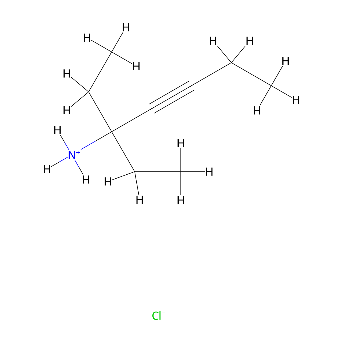 4-Heptyn-3-amine, 3-ethyl-, hydrochloride molecular structure, CAS 61822-39-7
