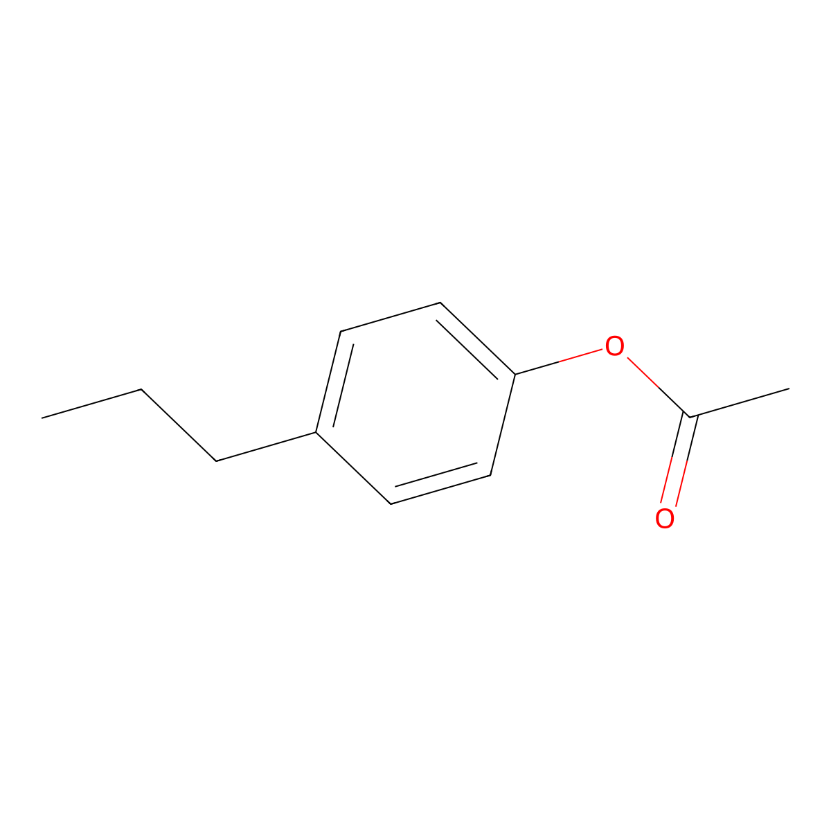 p-Propylphenyl acetate molecular structure, CAS 61824-46-2