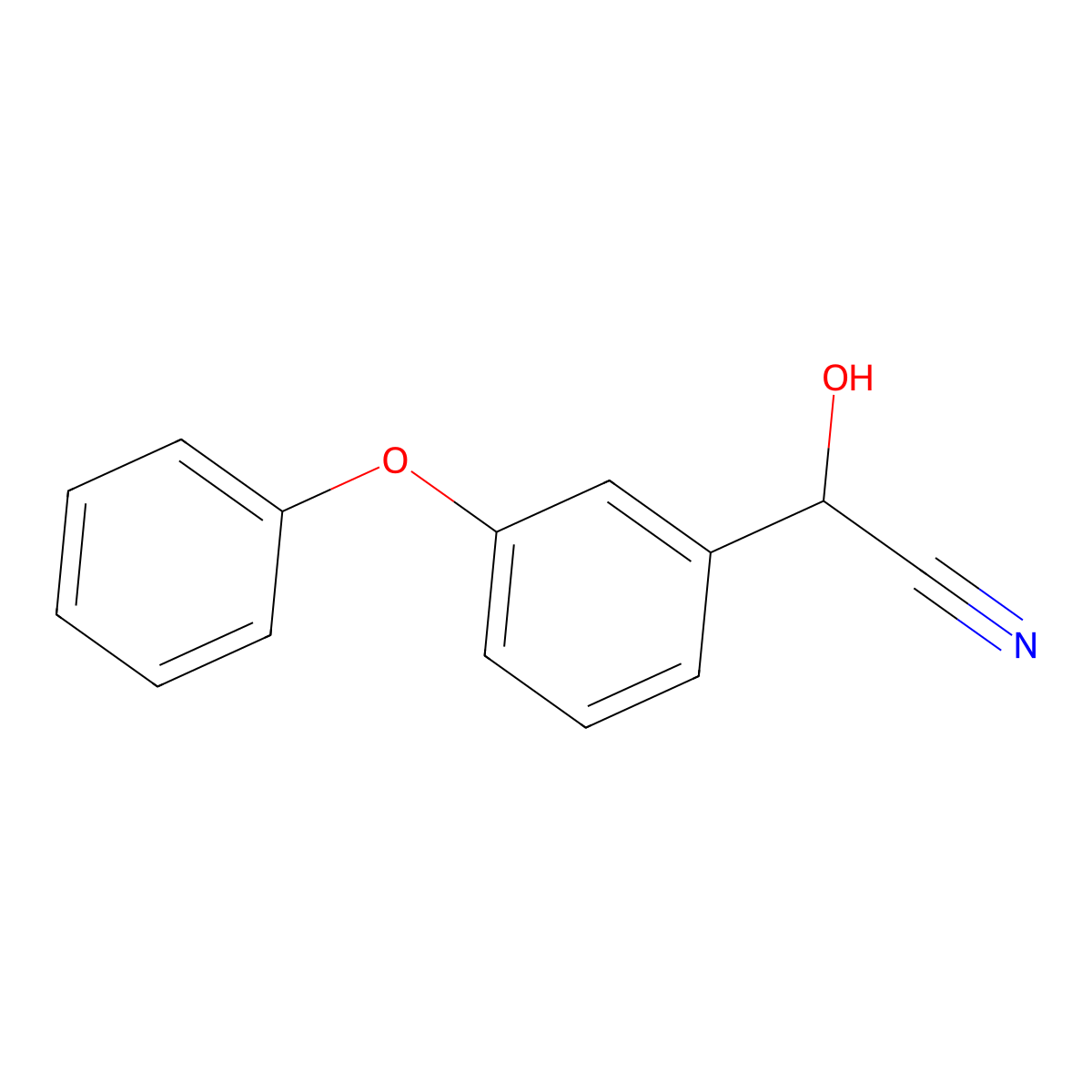 (2S)-2-hydroxy-2-(3-phenoxyphenyl)acetonitrile molecular structure, CAS 61826-76-4