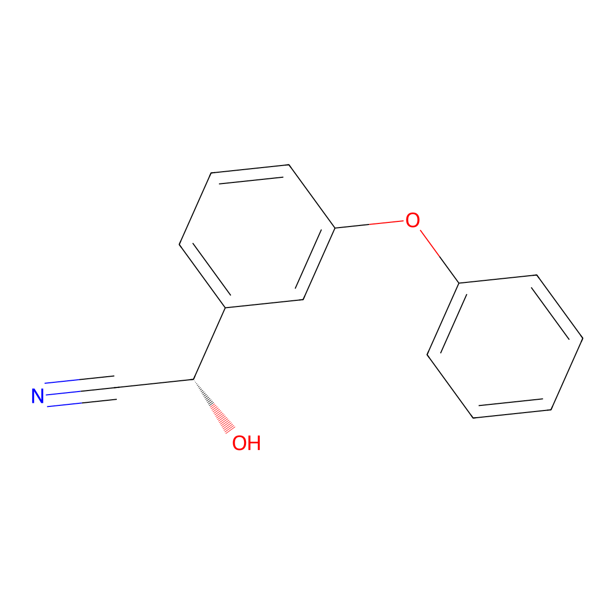 (2S)-2-hydroxy-2-(3-phenoxyphenyl)acetonitrile molecular structure, CAS 61826-76-4