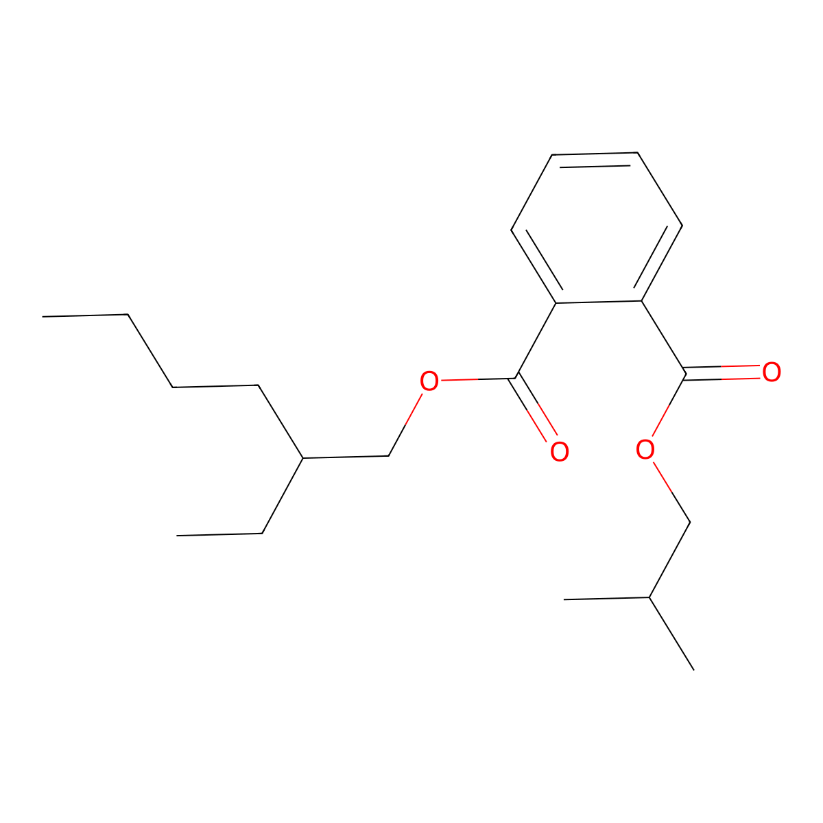 1,2-Benzenedicarboxylic acid, 1-(2-ethylhexyl) 2-(2-methylpropyl) ester molecular structure, CAS 61827-64-3