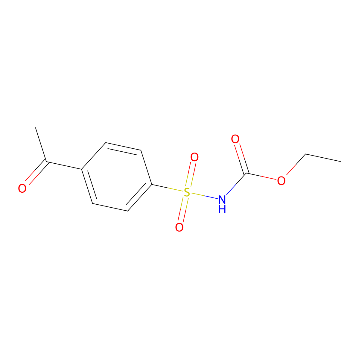 Ethyl 4-acetylphenylsulphonylcarbamate molecular structure, CAS 61827-68-7