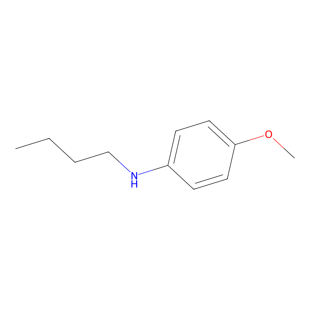 N-butyl-4-methoxyaniline molecular structure, CAS 61829-43-4