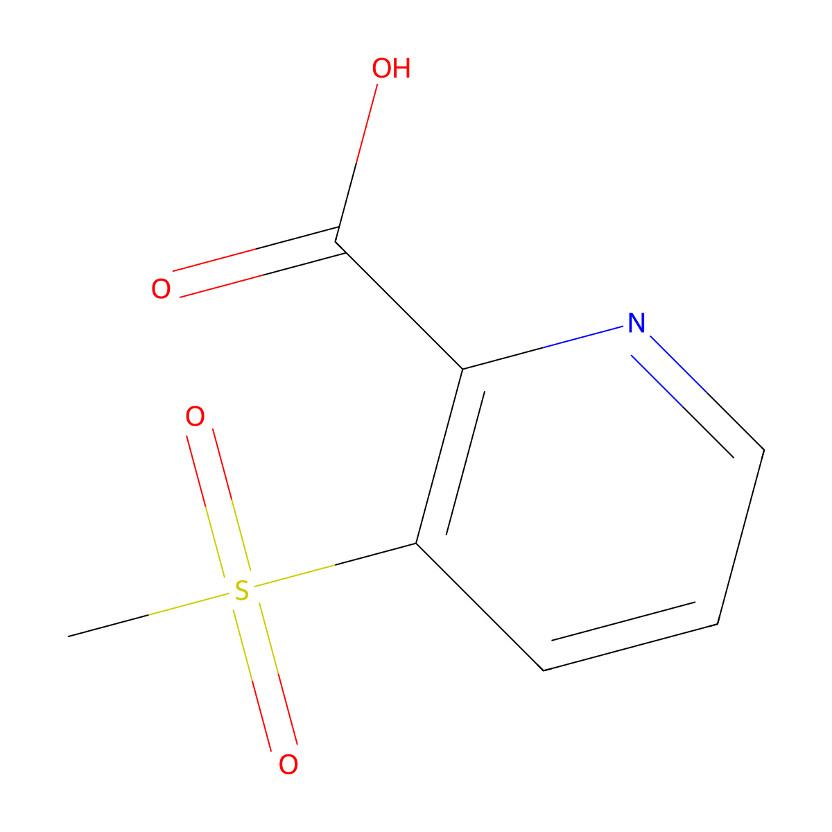 3-(Methanesulfonyl)pyridine-2-carboxylic acid molecular structure, CAS 61830-06-6