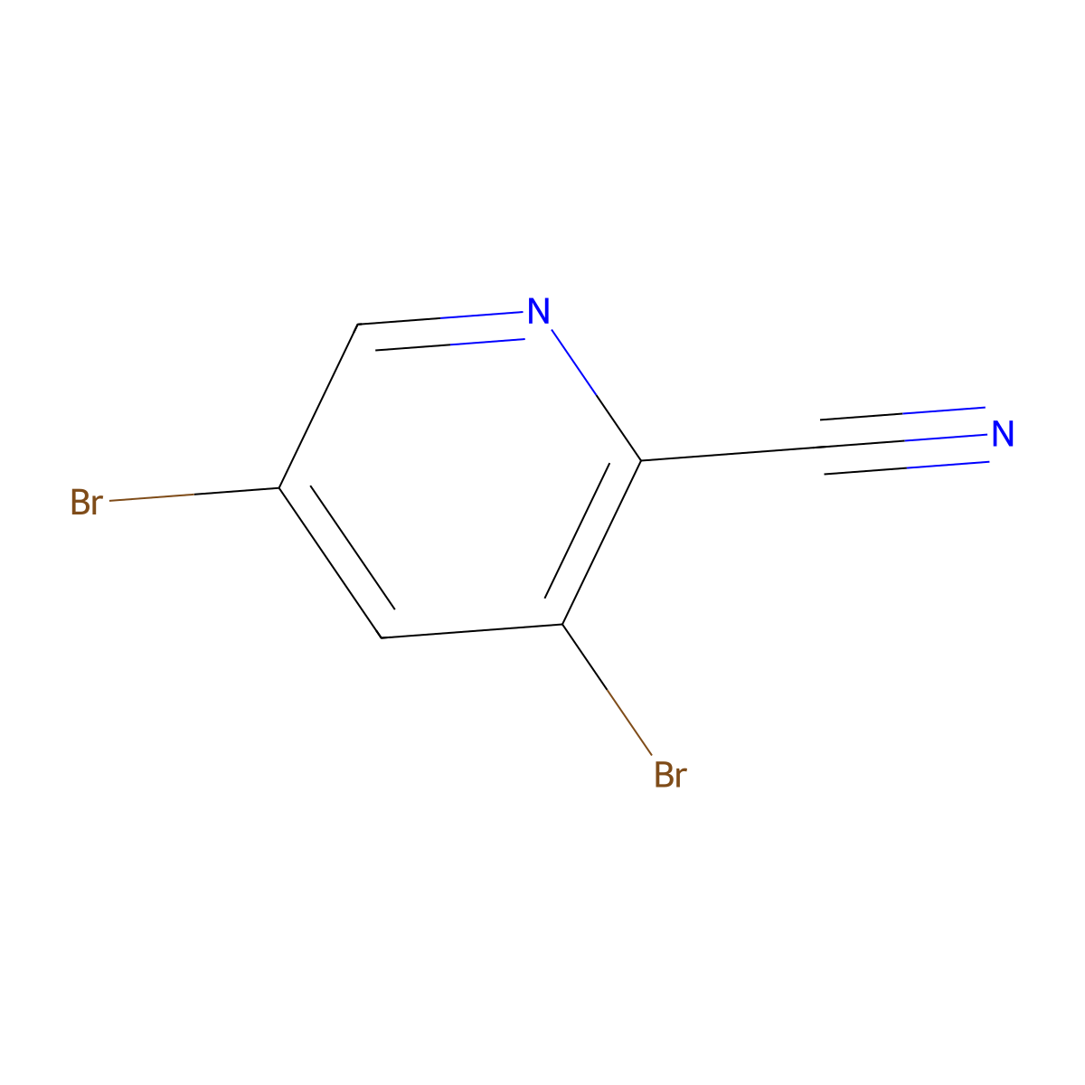3,5-Dibromopicolinonitrile molecular structure, CAS 61830-09-9