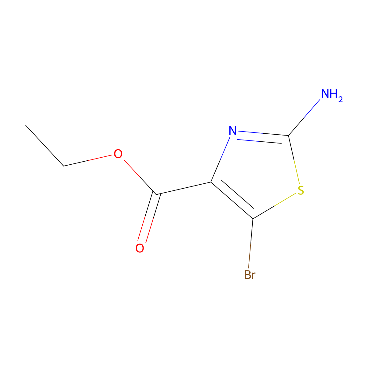 Ethyl 2-amino-5-bromo-1,3-thiazole-4-carboxylate molecular structure, CAS 61830-21-5