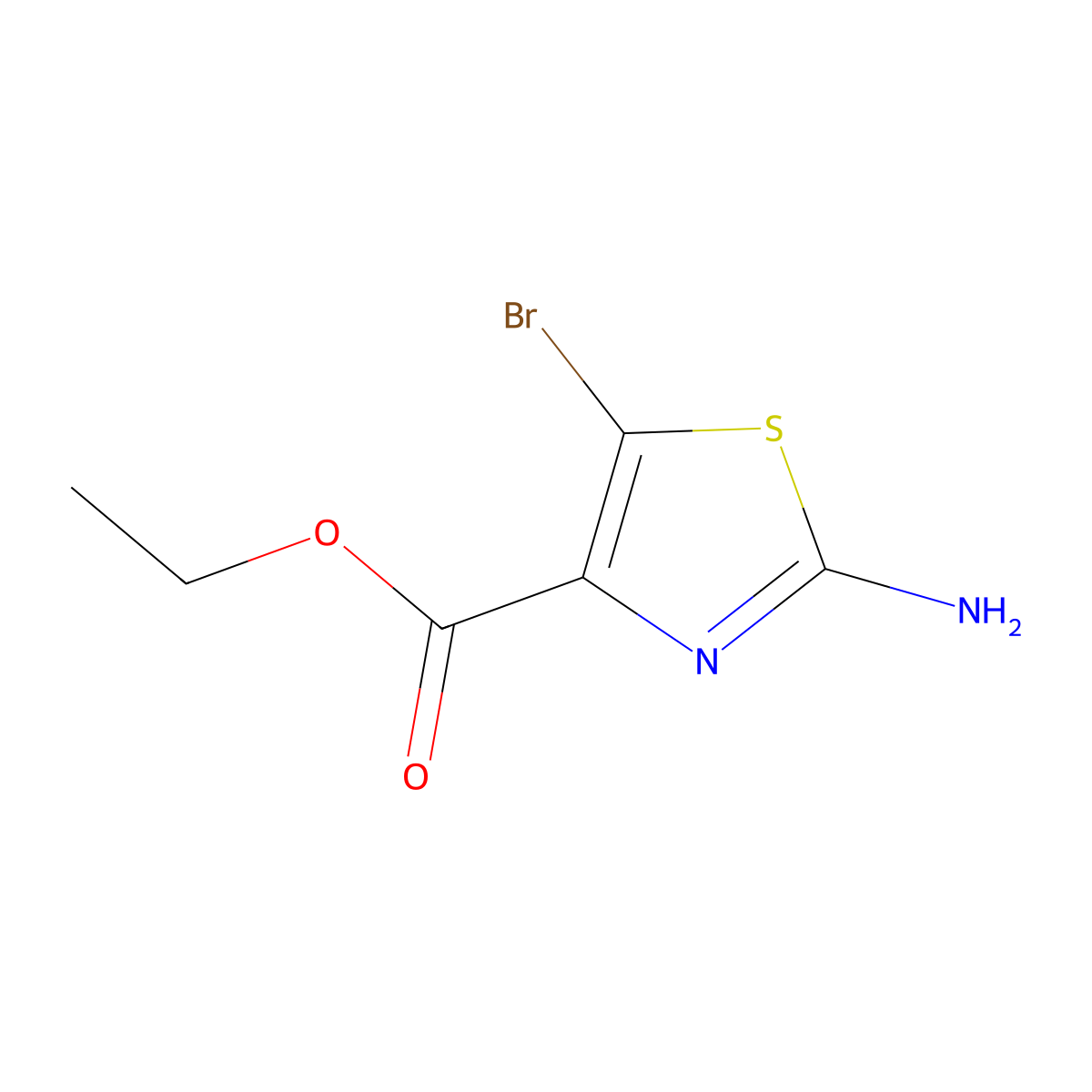 Ethyl 2-amino-5-bromo-1,3-thiazole-4-carboxylate molecular structure, CAS 61830-21-5