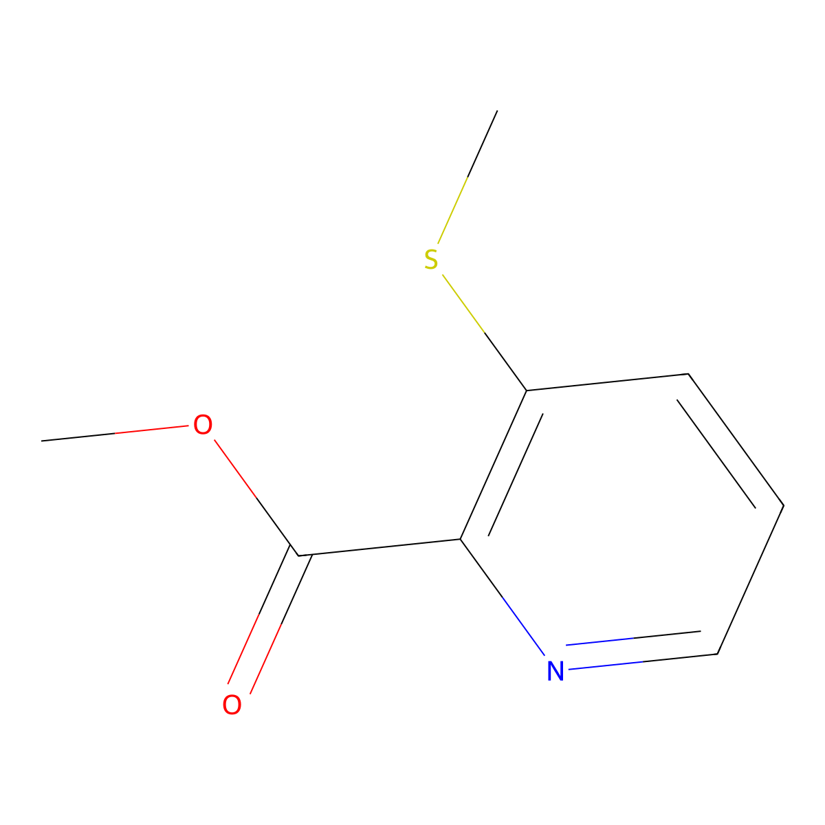 Methyl 3-methylsulfanylpyridine-2-carboxylate molecular structure, CAS 61830-34-0