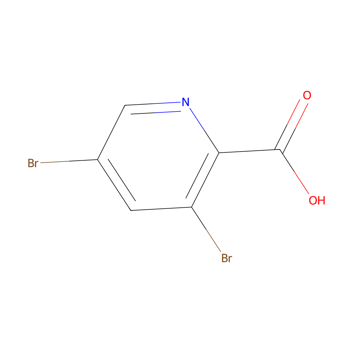 3,5-Dibromopyridine-2-carboxylic acid molecular structure, CAS 61830-40-8